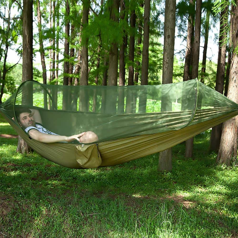 8.2 ft x 3.9 ft 400 lb Camping Hammock with Mosquito Net Quick Hang Green 5-Piece Set price history on PriceWatchPro