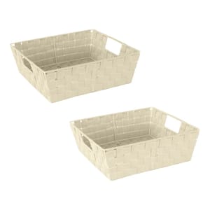 5 in. x 15 in. x 13 in. Ivory Fabric Closet Drawer Organizer