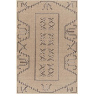 Ez Jute 8 ft. x 10 ft. Brown/Black Tribal Indoor Area Rug