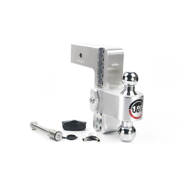 Weigh Safe 180 Hitch - 8" Adjustable Trailer Hitch for 3" Receiver w/ Chrome Plated Balls & 2 pc Keyed Alike Lock Set