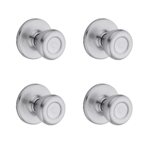 Tylo Satin Chrome Passage Hall/Closet Door Knob 4-Pack