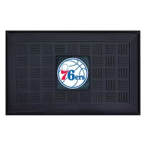 NBA Philadelphia 76ers Black 19 in. x 30 in. Vinyl Door Mat