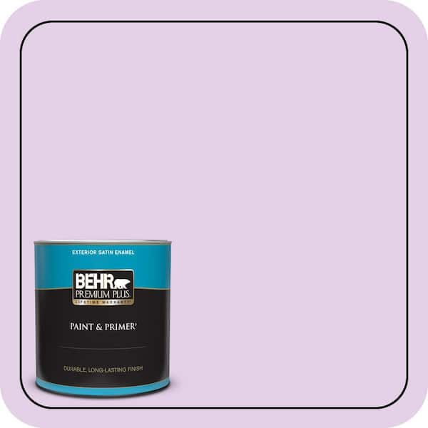 BEHR PREMIUM PLUS 1 qt. #P100-2 Sweet Romance Satin Enamel Exterior Paint & Primer