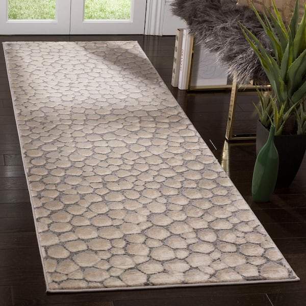 Meadow Beige 3 ft. x 8 ft. Geometric Runner Rug