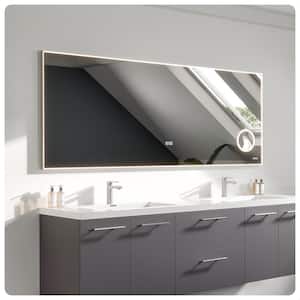 Illuminate 60 in. W x 30 in. H Large Rectangular Aluminum Framed Wall Bathroom Vanity Mirror in Glass