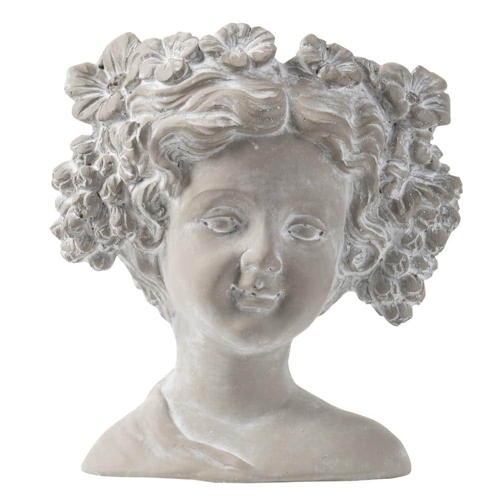 8 in. x 4 in. x 9 in. Cement Parapet Planter - Home Garden Decor