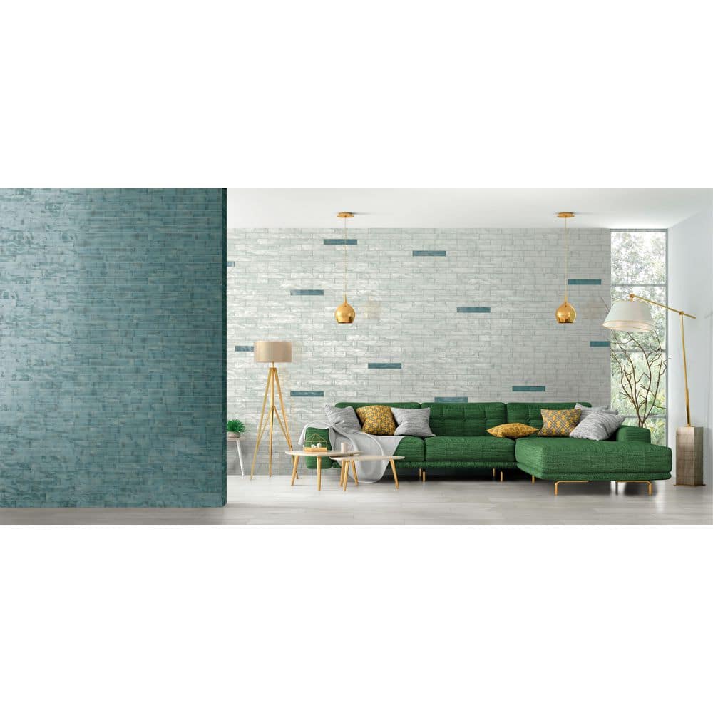 Jai Dark Teal Glazed Porcelain Subway Tile 3" x 15"