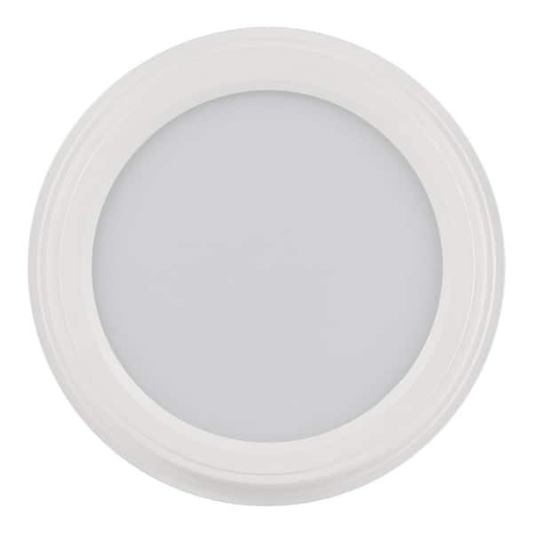 Commercial Electric 7 in. White Selectable LED Round Flush Mount