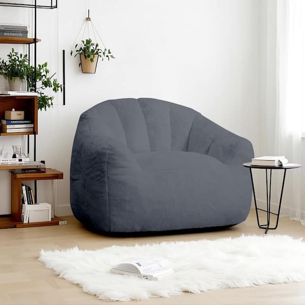 Modern 40.55 in. Round Arm Foam Microfiber Semicircle Curved Single Sofa in Gray