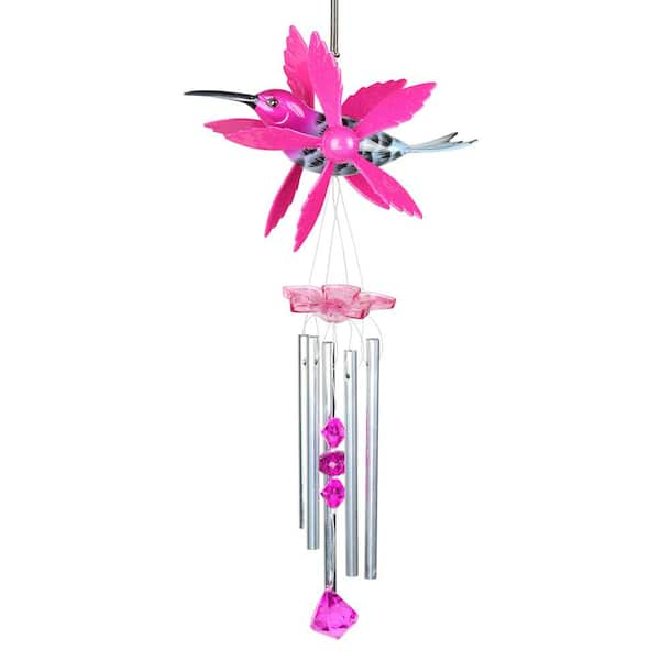 Exhart WindyWing Whirligig Hummingbird Pink Grey Metallic Metal Wind ...