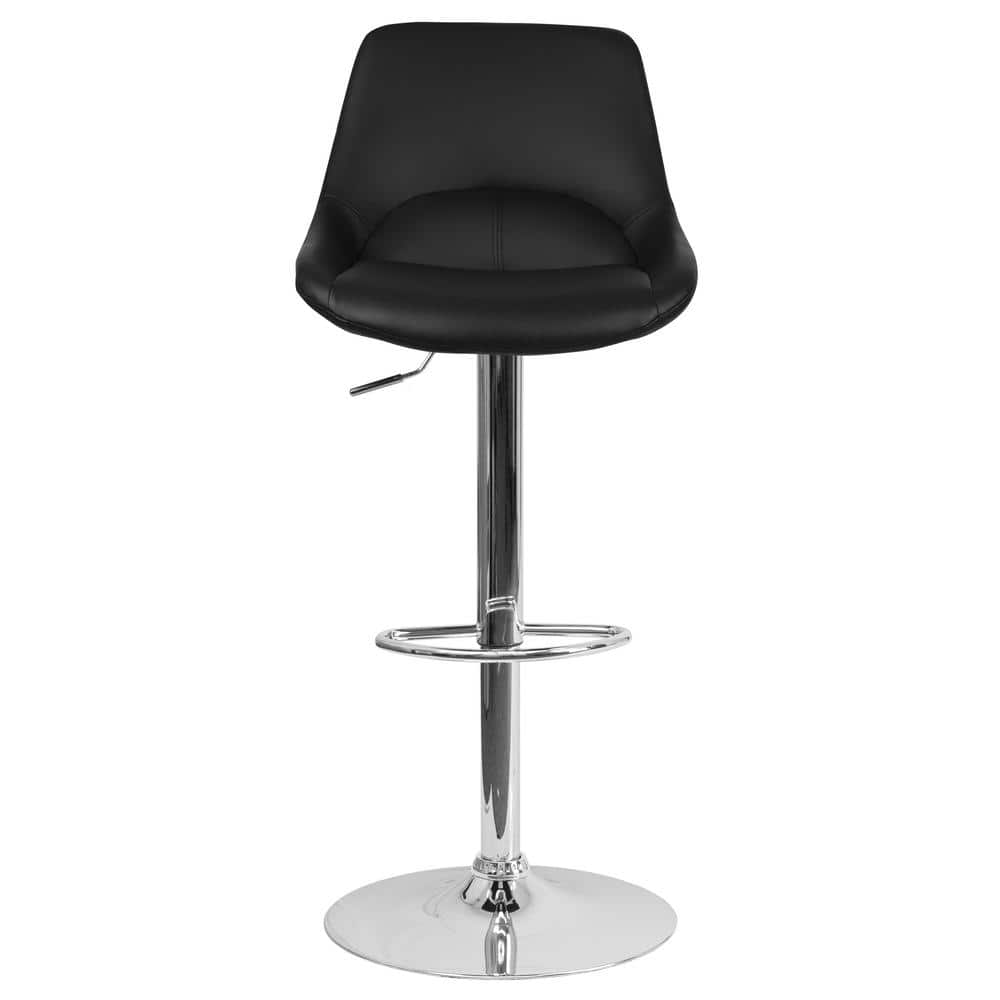 Carnegy Avenue 44.5 in. Black Vinyl Adjustable Bar Stool CGA-CH-442208 ...