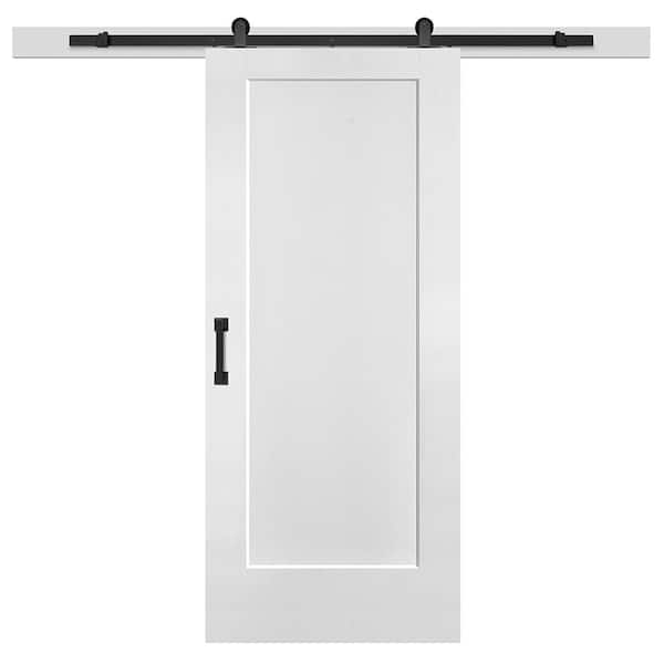 36 in. x 84 in. No Panel Lincoln Park Primed Interior Sliding Barn Door Slab with Hardware Kit