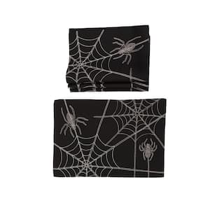 0.1 in. H x 20 in. W x 14 in. D Happy Halloween Double Layer Placemats in Black (Set of 4)