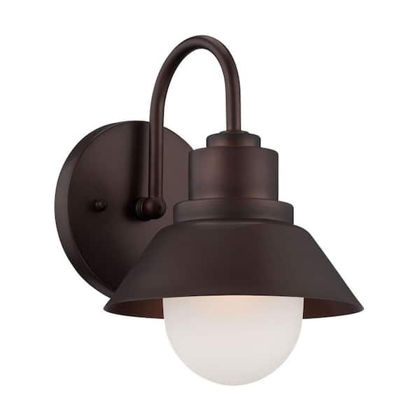 9 in. Bronze Outdoor Hardwired Sconce with No Bulbs Included