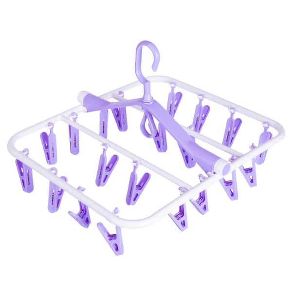 Rosarivae 10pcs Hanger Clips Clothes Clips Plastic Clothespins Sock Clips  for Laundry 