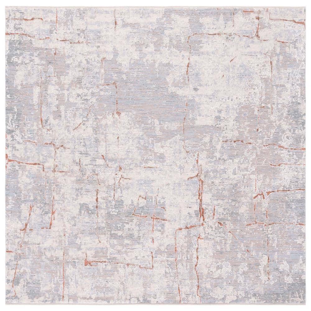 Handmade Blue Square Viscose Rug, 6'7" x 6'7"