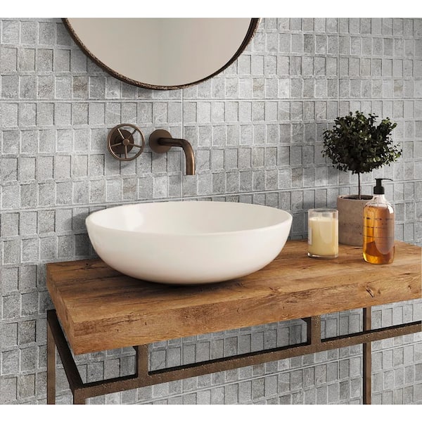 Sculpt 12.6 in. x 24.6 in. Gray Porcelain Matte Wall and Floor Tile (10.76 sq. ft./case) 5-Pack