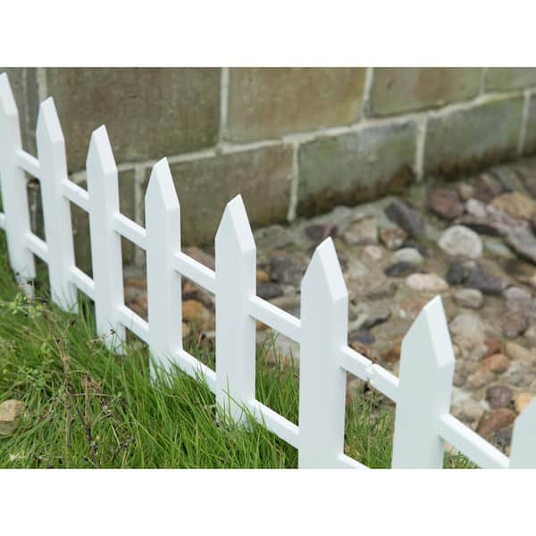 Gardenised 12 In H White Vinyl Garden Lawn Picket Fence Patio Flower Bed Gate Qi003741 Sw The Home Depot Gardenised 12 In H White Vinyl Garden, White Picket Garden Fence Home Depot