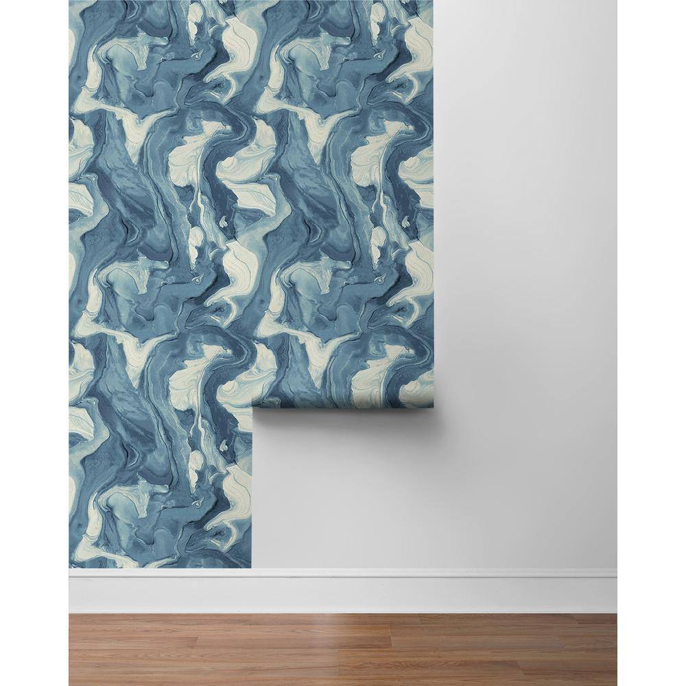 Blue Marble Self-Adhesive Vinyl Peel and Stick Wallpaper
