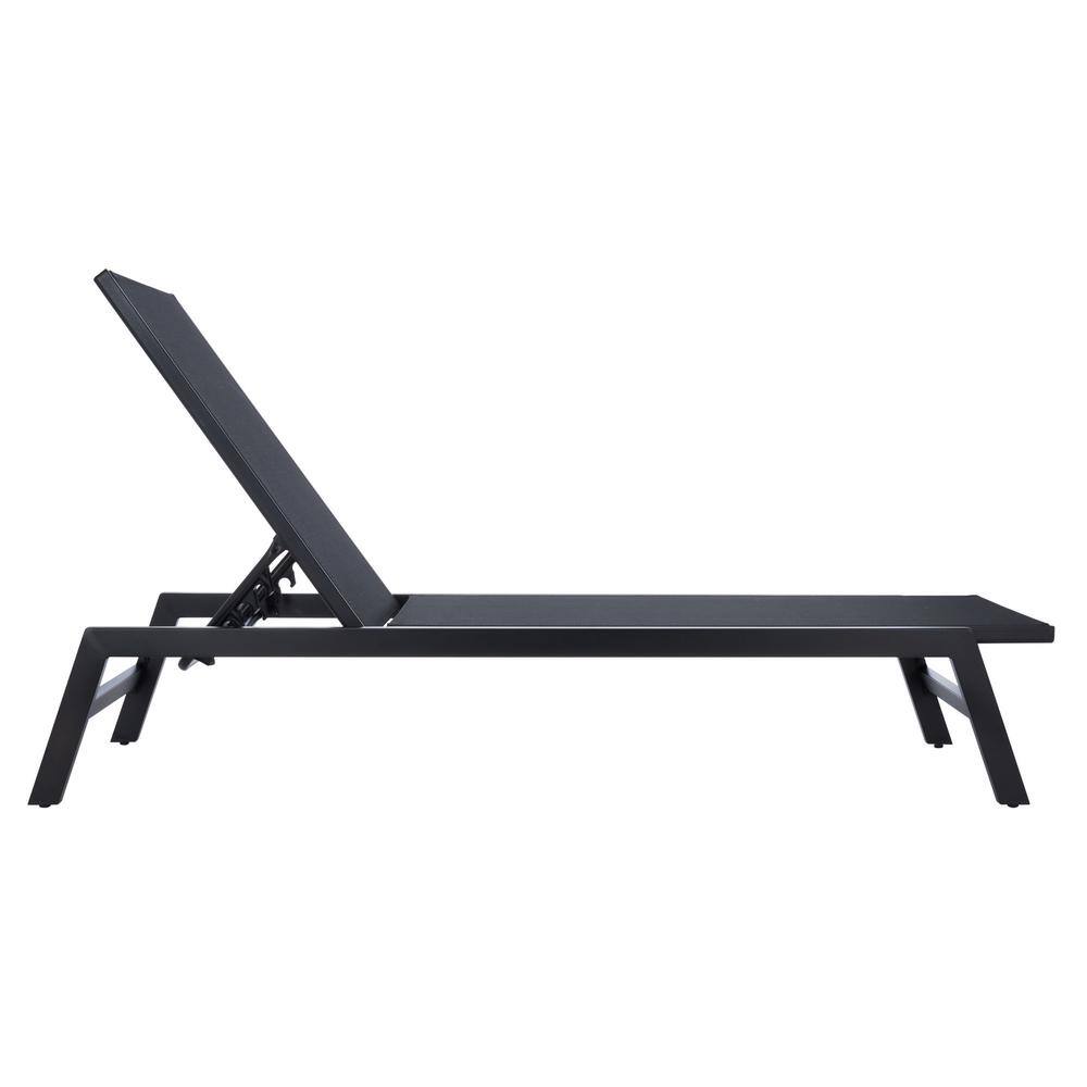 Fionne Modern Chic Black Outdoor Sunlounger