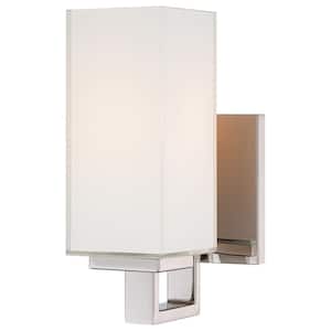 1-Light Polished Nickel Wall Sconce