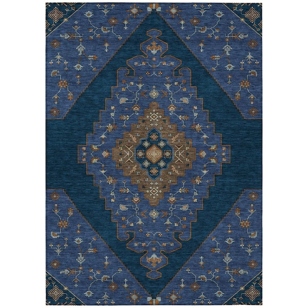 Chantille Machine Washable Indoor/Outdoor Abstract ACN2472 Navy 3 ft. x 5 ft. Area Rug