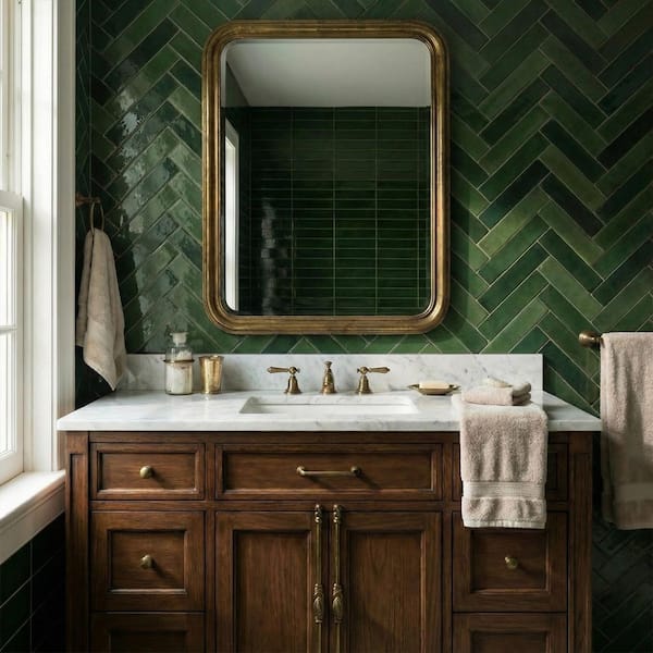 MISSION STONE & TILE Radiance Green Goddess Glossy Glazed Ceramic