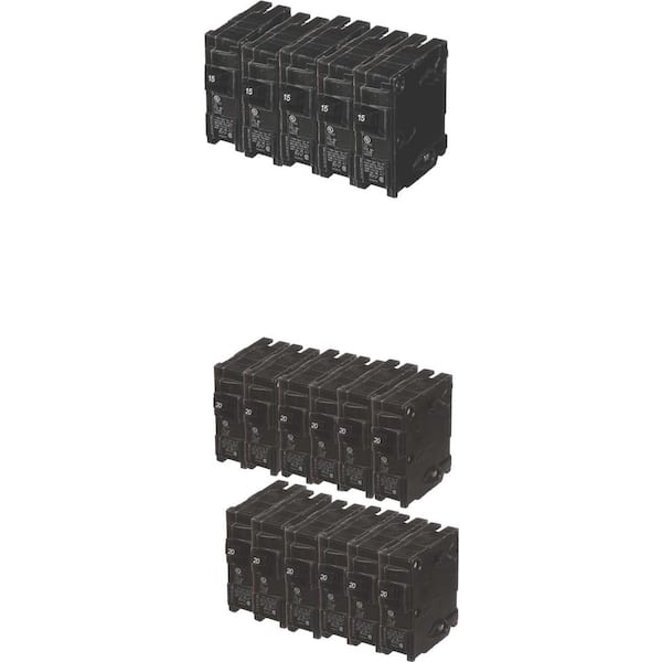 Siemens 15 Amp Single Pole (12-Pack) and 20 Amp Single Pole (24-Pack) Circuit Breakers