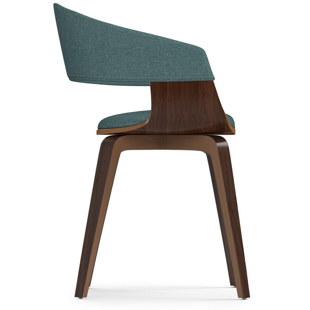 Calinda Light Turquoise Blue Upholstered Bentwood Dining Chair
