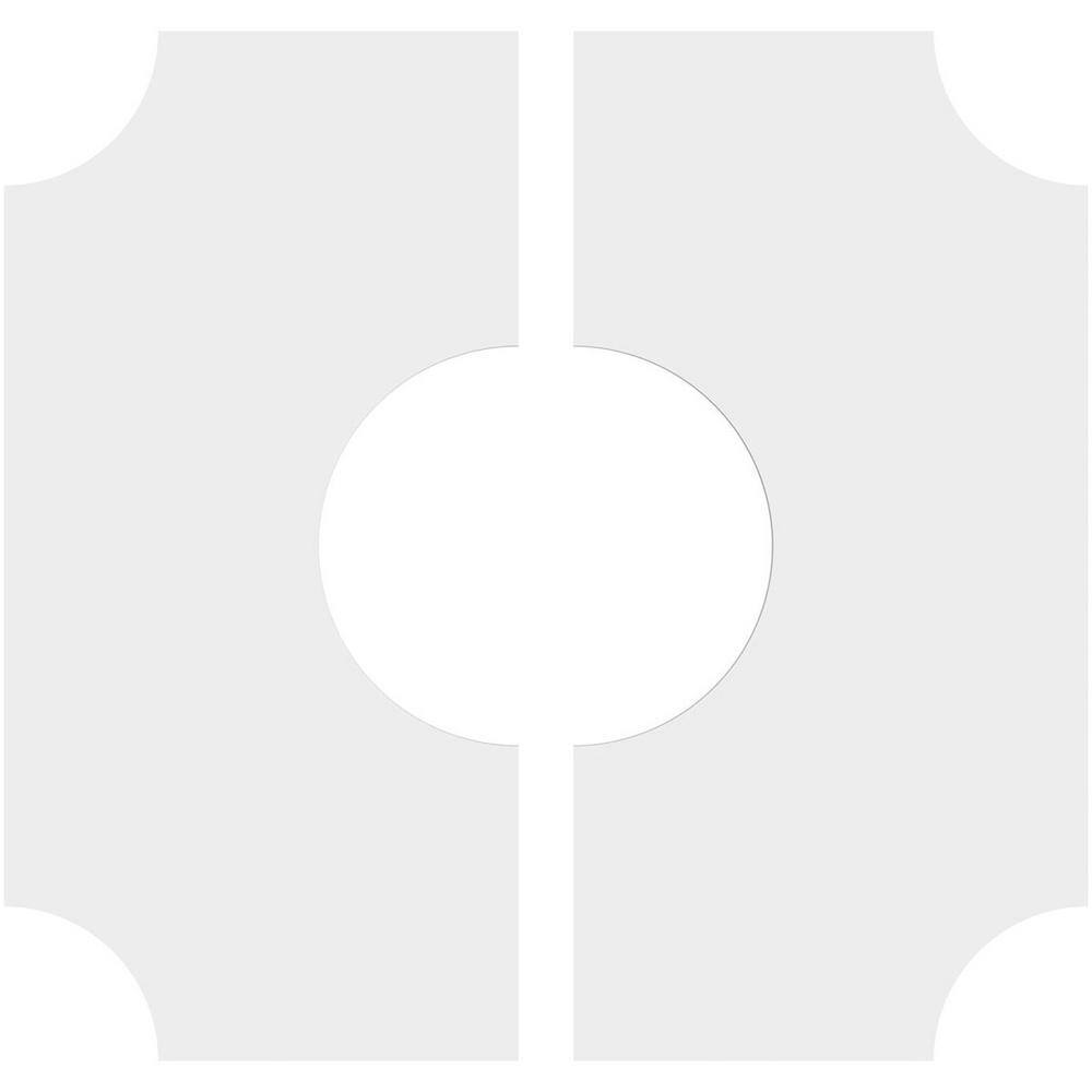 18-inch White PVC Contemporary Ceiling Medallion, Two-Piece