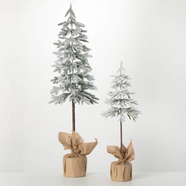 Sullivans 36 In. And 54 In. Artificial Flocked Pencil Pine Christmas 