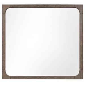 Salvino Dark Walnut 46 in. W x 38 in. H Transitional Rectangle Wood Framed Mirror