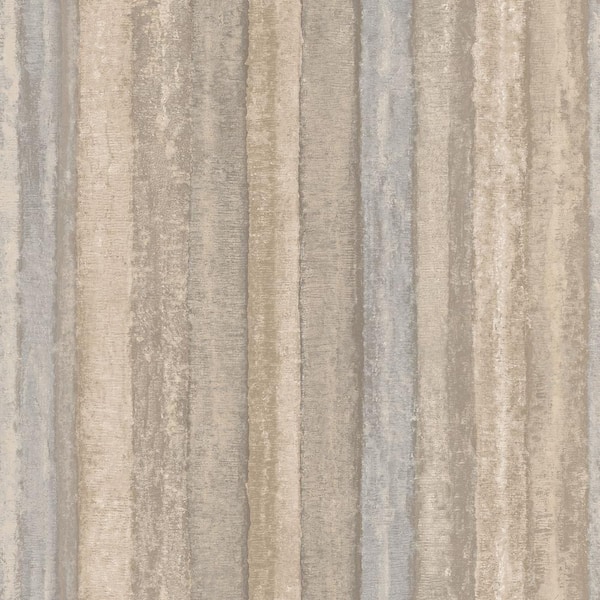 Unbranded Ambiance Beige/Blue Textured Nomed Stripe Vinyl Non-Pasted Wallpaper (Covers 57.75 sq.ft.)