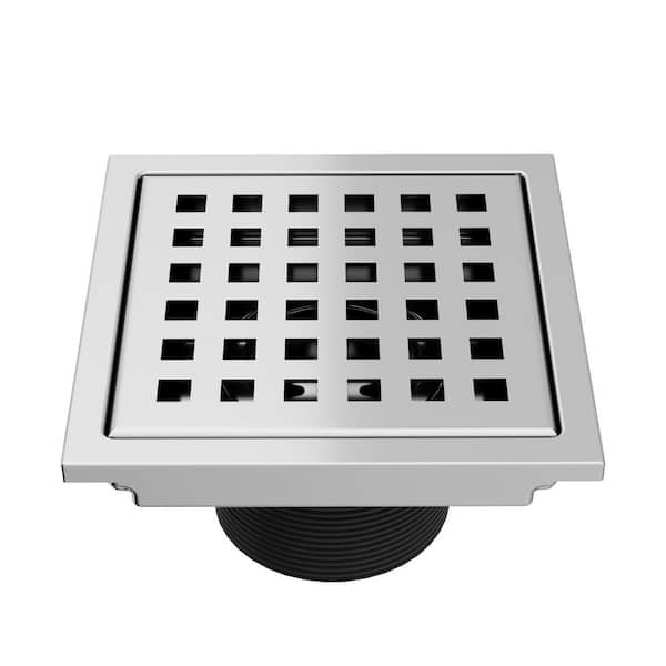 Elan 4 in. Square Shower Drain in Chrome