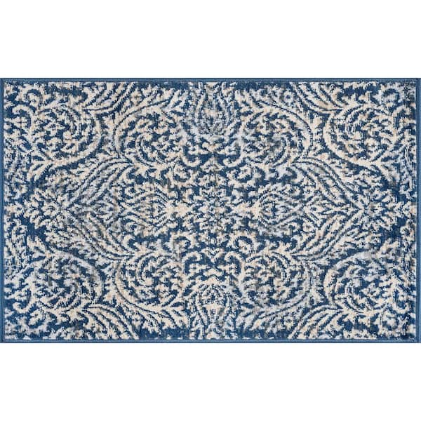 Tayse Rugs Madison Oriental Dark Blue 2 ft. x 3 ft. Indoor Area Rug