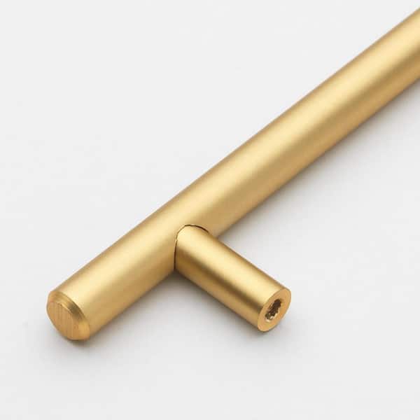 GLIDERITE 5 in. Center-to-Center Satin Gold Solid Handle Bar