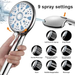 Rainfull 9-Spray 12 in. Wall Mount Dual Shower Head and Handheld Shower Head in Chrome