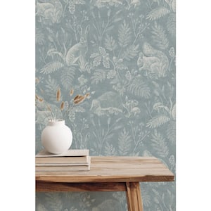 Blue Woodland Toile Wallpaper