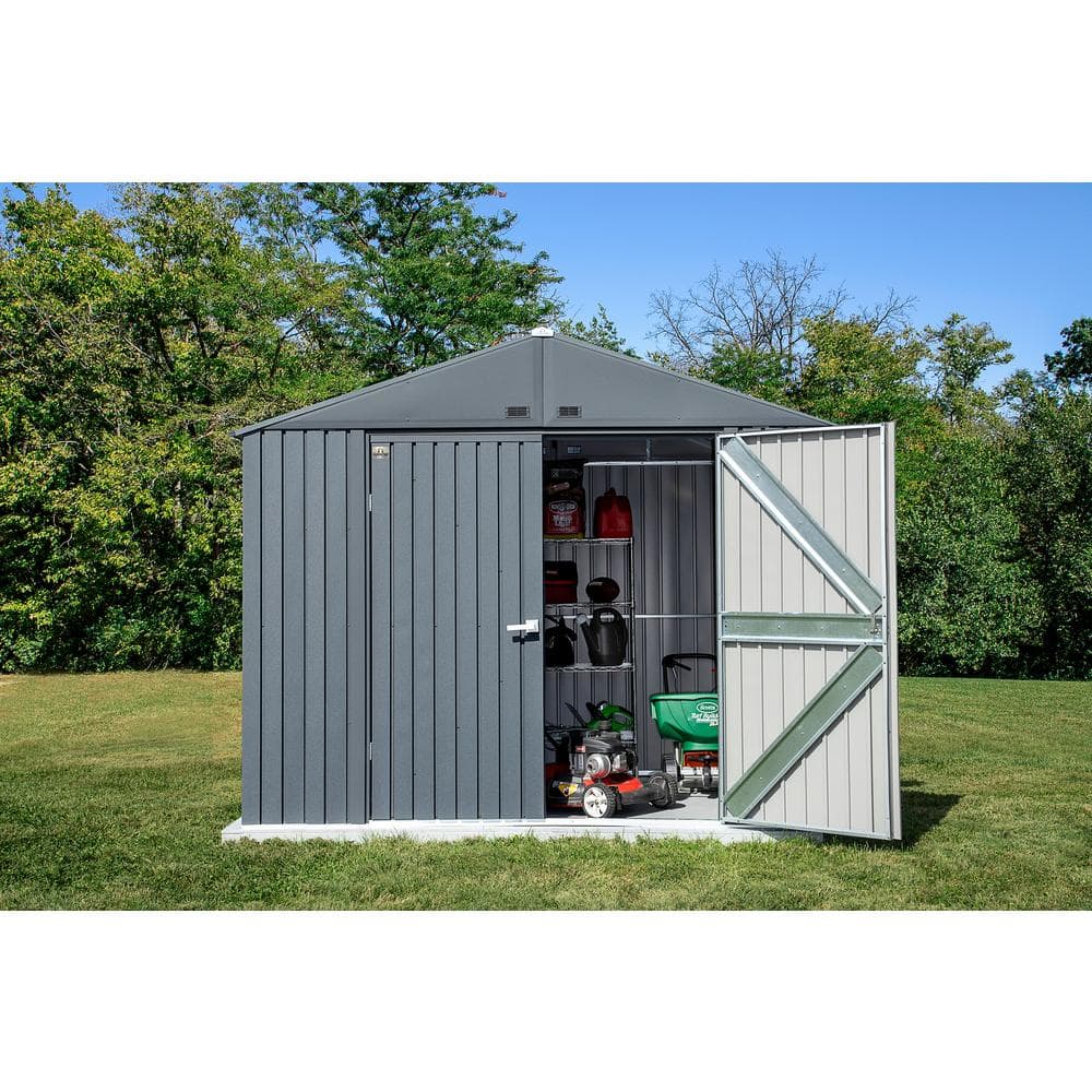 Elite 10' x 8' Anthracite Steel Storage Shed Kit