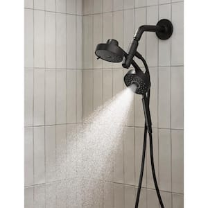 Purist 3-Spray Patterns with 1.75 GPM 6 in. Wall Mount Dual Shower Heads in Matte Black