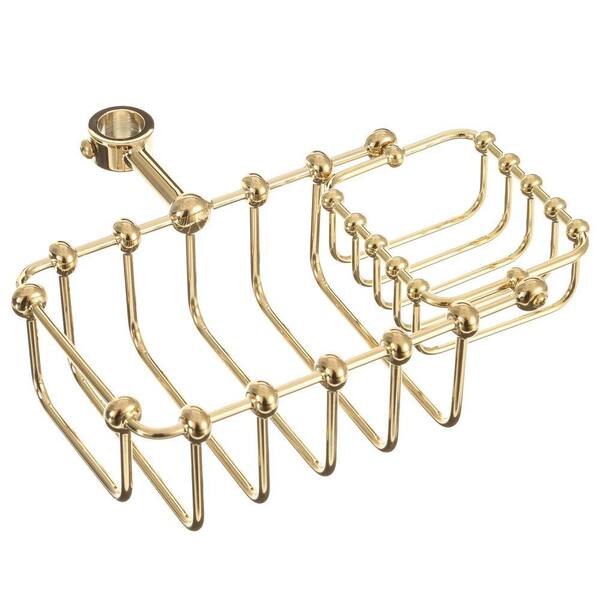 Elizabethan Classics 5-5/8 in. x 3-3/4 in. Riser Mount Soap Basket in Polished Brass