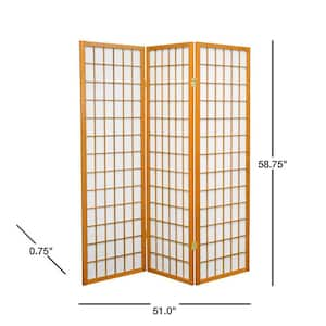 5 ft. Honey 3-Panel Room Divider