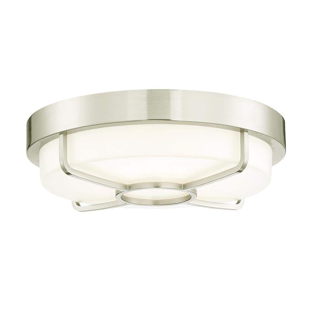 14" Brushed Nickel LED Smart Ceiling Light with Acrylic Shade