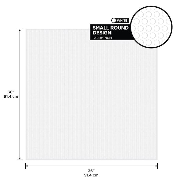 36 in. x 36 in. Small Hole Aluminum Sheet in White