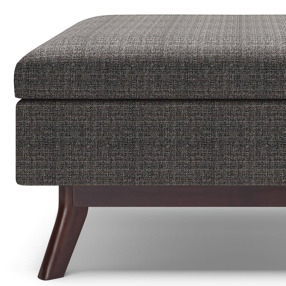 Ebony Tweed Upholstered Lift-Top Storage Ottoman