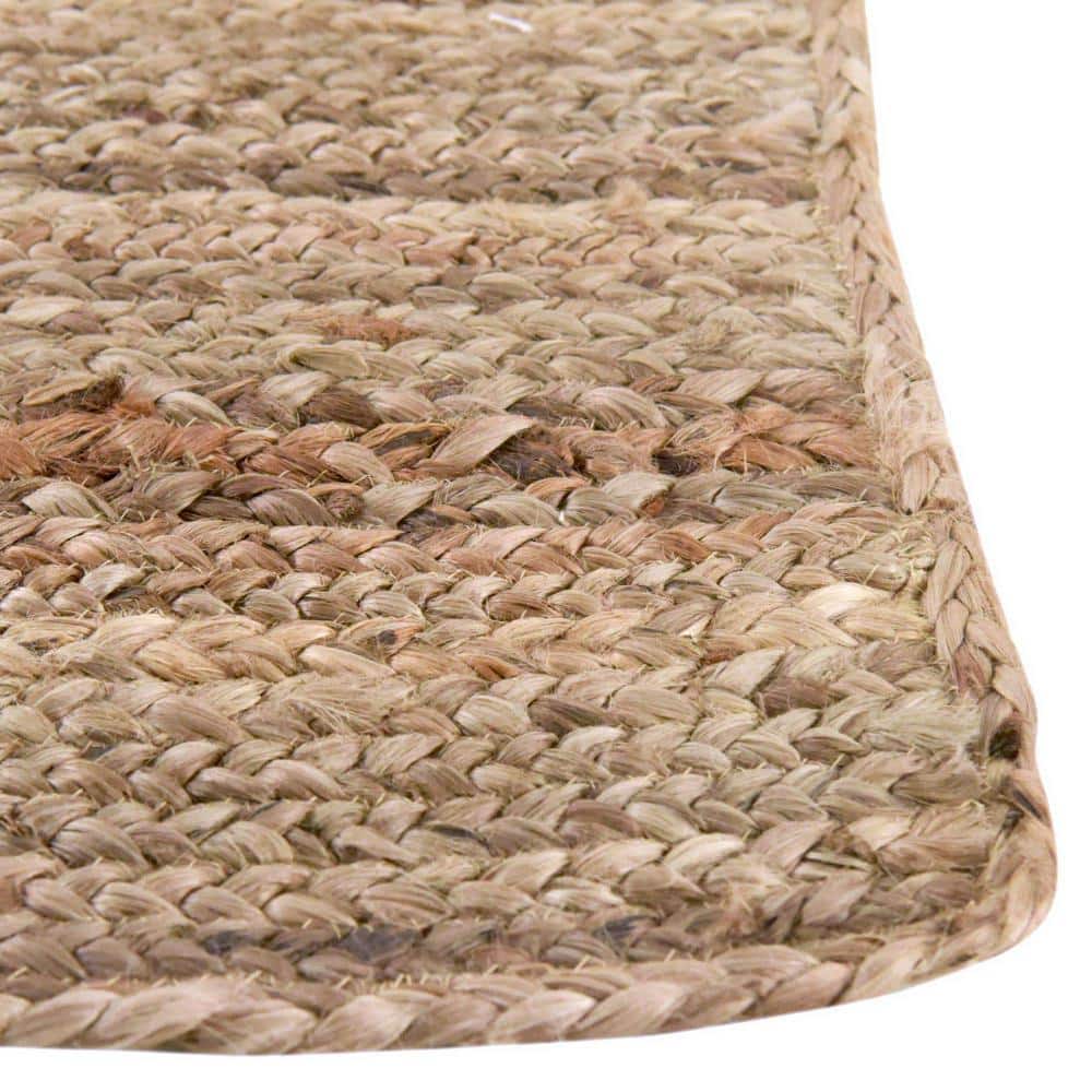 Handmade Eco-Friendly Braided Jute & Cotton Rug 3' x 5' - Natural Brown
