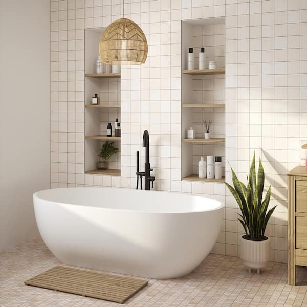 Jeffrey Court Beige Zellige 4 in. x 4 in. Subway Matte Ceramic Wall Tile (5.4 sq. ft./Case) 13202