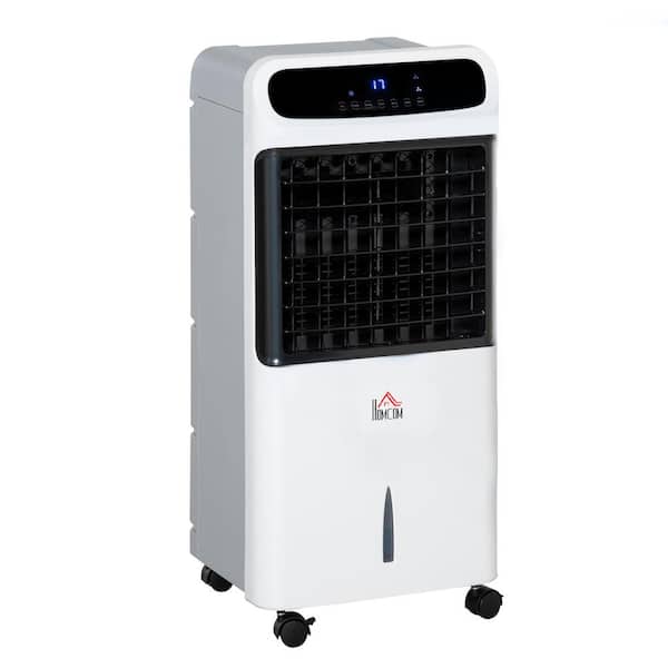 Amucolo 32 in. Mobile Cooling Fan Water Conditioner Humidifier Evaporative Air Cooler Floor Fan in White with Remote and Timer