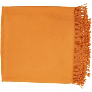 Liz Bright Orange Throw Blanket