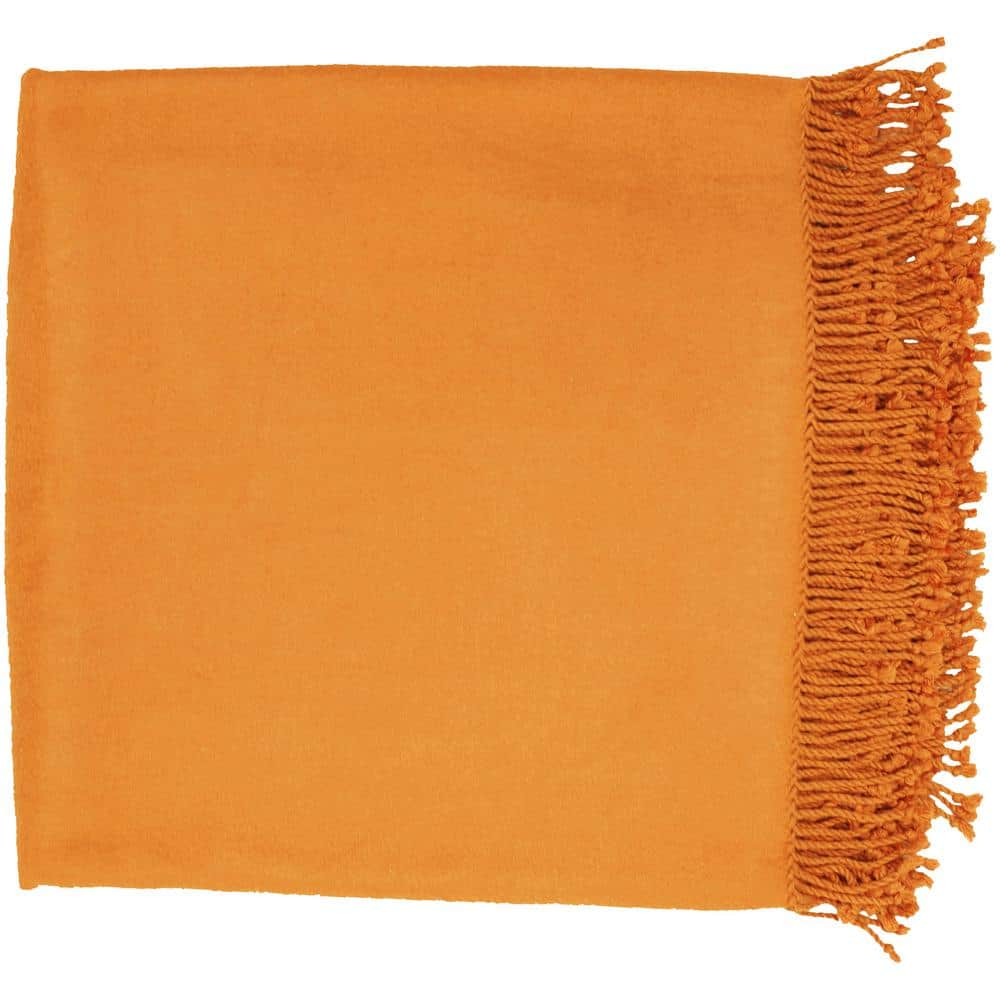 Livabliss Liz Bright Orange Throw Blanket S00151045364 - The Home Depot